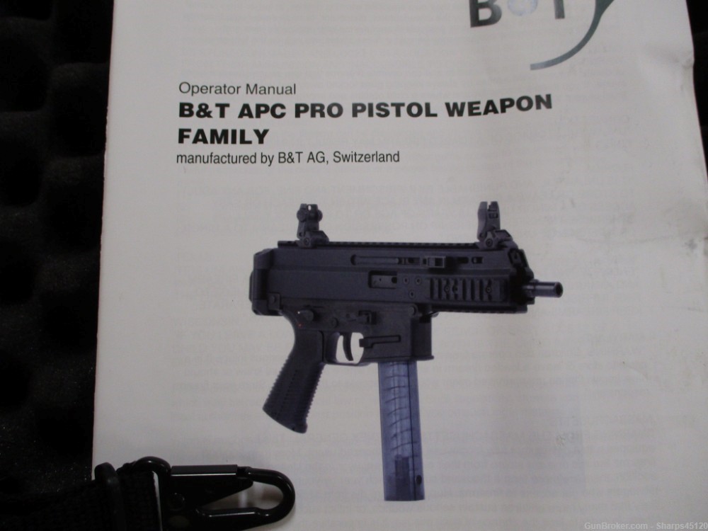 B&T AG APC9 Pro G 9mm Pistol 7" barrel with case, sling, cleaning kit-img-6