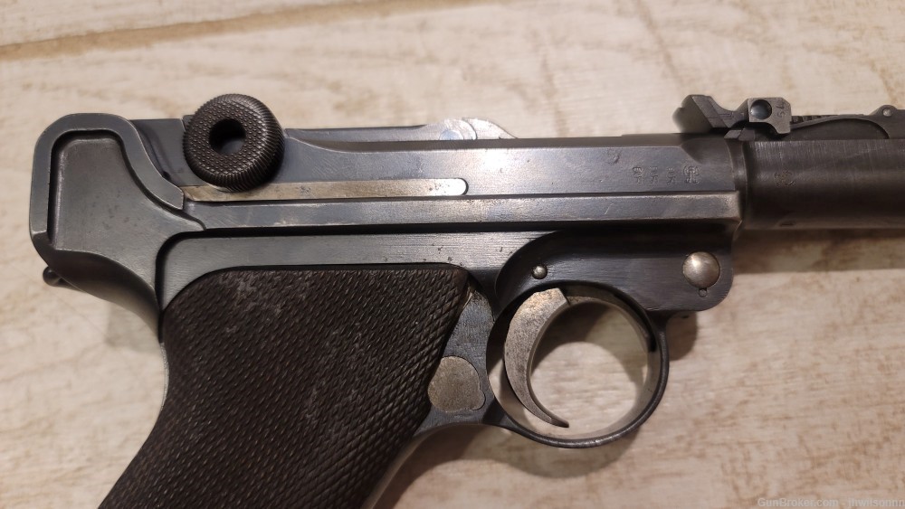 Matching 1915 Artillery Luger w/ Original Holster, Stock, and Drum Magazine-img-3