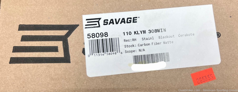 Savage 110 KLYM (58098) 22" 308WIN 4Rd Bolt Action Rifle - Black/Grey-img-2