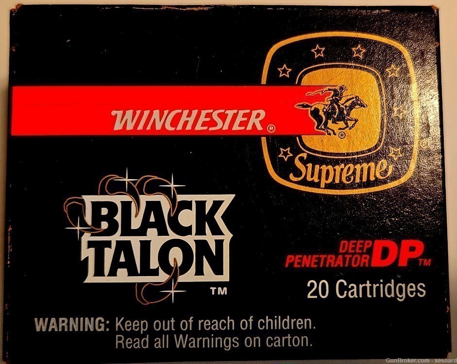 9mm Winchester Black Talon Ammunition 4 Boxes, 20 ea.-img-1