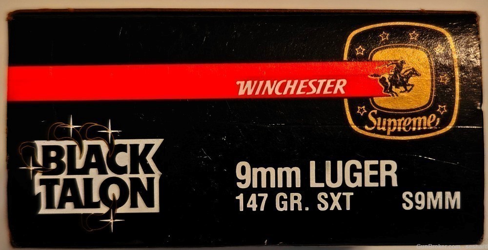 9mm Winchester Black Talon Ammunition 4 Boxes, 20 ea.-img-2