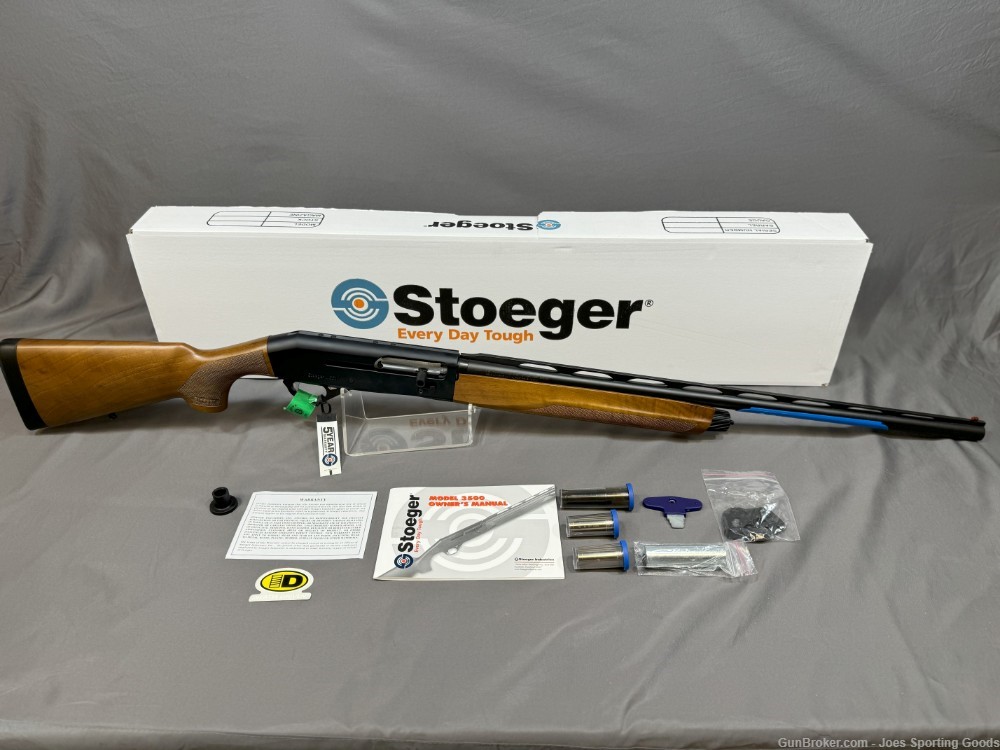 NiB Stoeger M3500 - 12GA Semi Auto Shotgun w/ 28" Barrel & Walnut Furniture-img-0