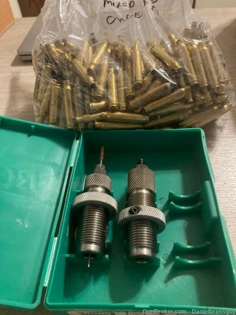 RCBS 223 2 die Set ,box old style PLUS 300 rounds once fired 223 brass-img-0