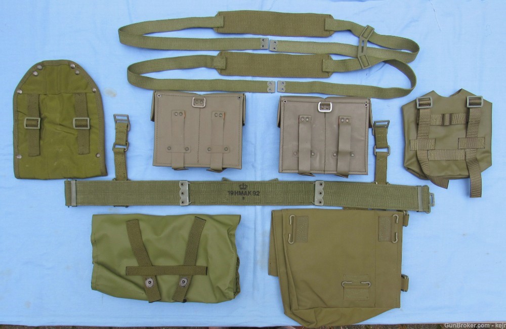 Danish M/45-59 Late Issue Rubberized Gear Set, HK91 G3 Magazine Pouches-img-1