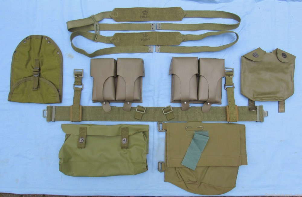 Danish M/45-59 Late Issue Rubberized Gear Set, HK91 G3 Magazine Pouches-img-0