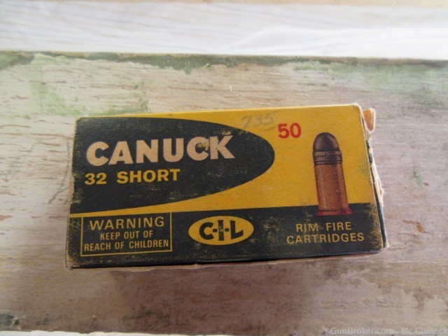 CANUCK 32 SHORT FULL BOX RIM FIRE CARTRIDGES-img-3