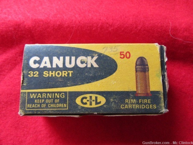 CANUCK 32 SHORT FULL BOX RIM FIRE CARTRIDGES-img-0