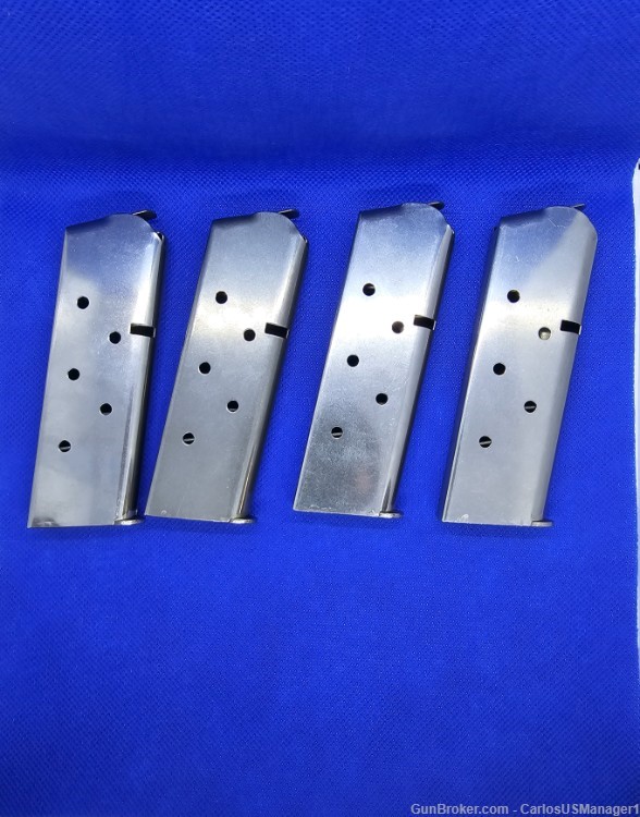 Lot of 4x 7rd 1911 Magazines, Stainless Steel-img-1