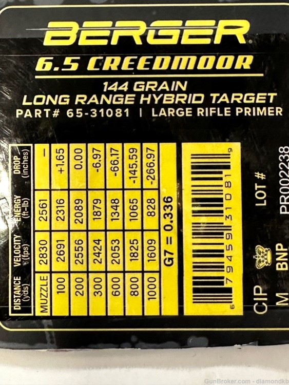 6.5 Creedmoor Berger 144gr Long Range Hybrid Target 200ct-img-2