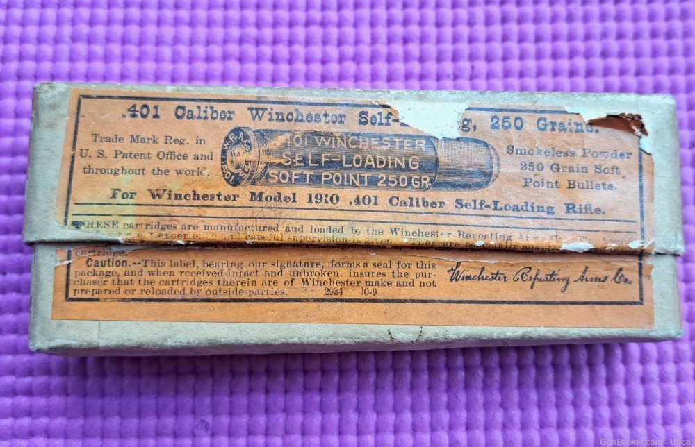 Vintage Partial Box (10) of Winchester Self Loading .41 Caliber Cartridges-img-0