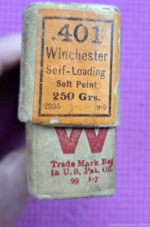 Vintage Partial Box (10) of Winchester Self Loading .41 Caliber Cartridges-img-3