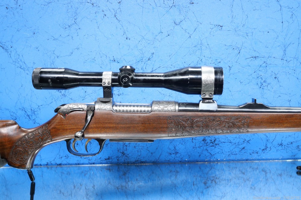 HIGHLY ENGRAVED KRICO 700 5.6X50R BOLT ACTION RIFLE W/ZEISS 6X42 SCOPE/1976-img-1
