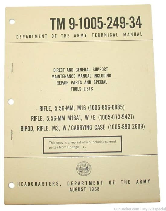 M16/M16A1 TRAINING MANUAL (TM9-1005-249-34) M16/M16A1-img-0
