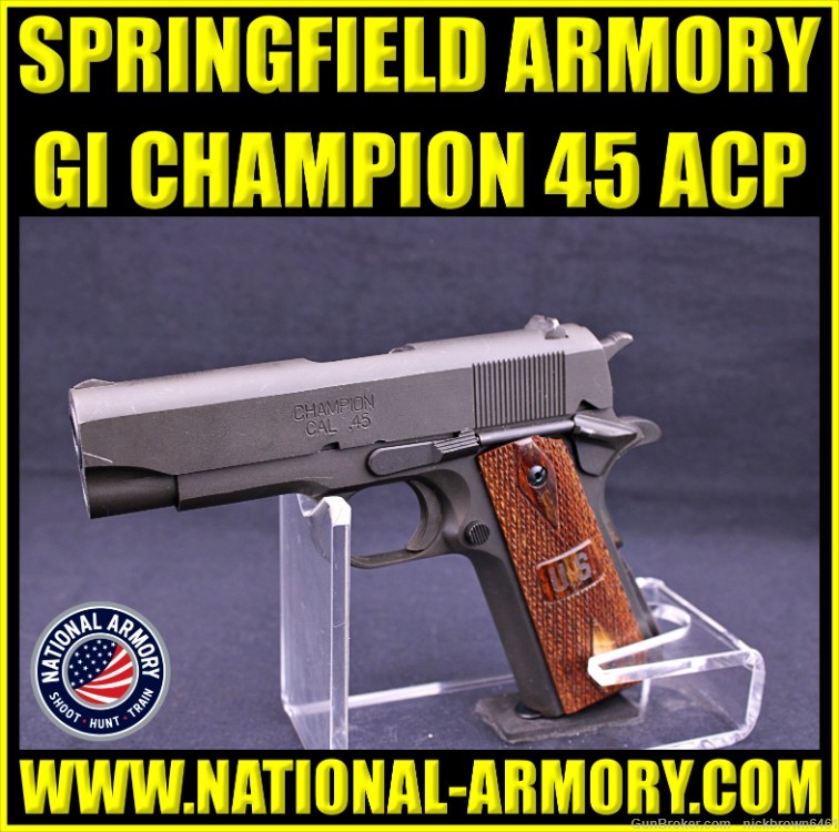 SPRINGFIELD ARMORY GI CHAMPION 1911 45 ACP 4" BULL BARREL US GRIP-img-0