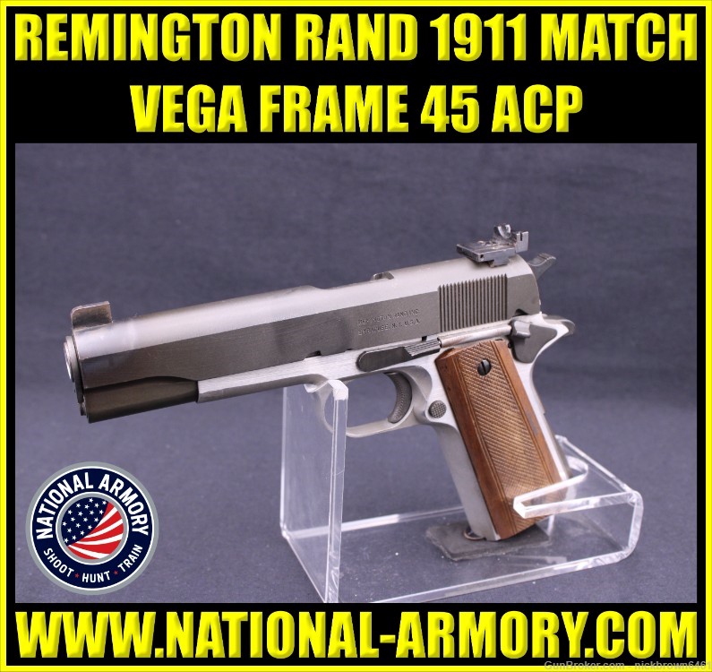 REMINGTON RAND 1911 MATCH PISTOL VEGA FRAME ADJ SIGHTS M1911-img-0