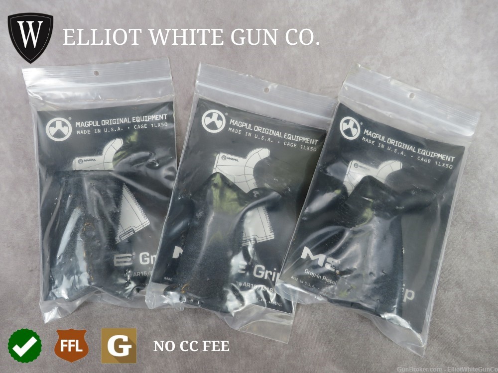 Lot of 3 Magpul MOE Grips OG Packaging! Like New Condition! Penny Bid! NR!-img-0