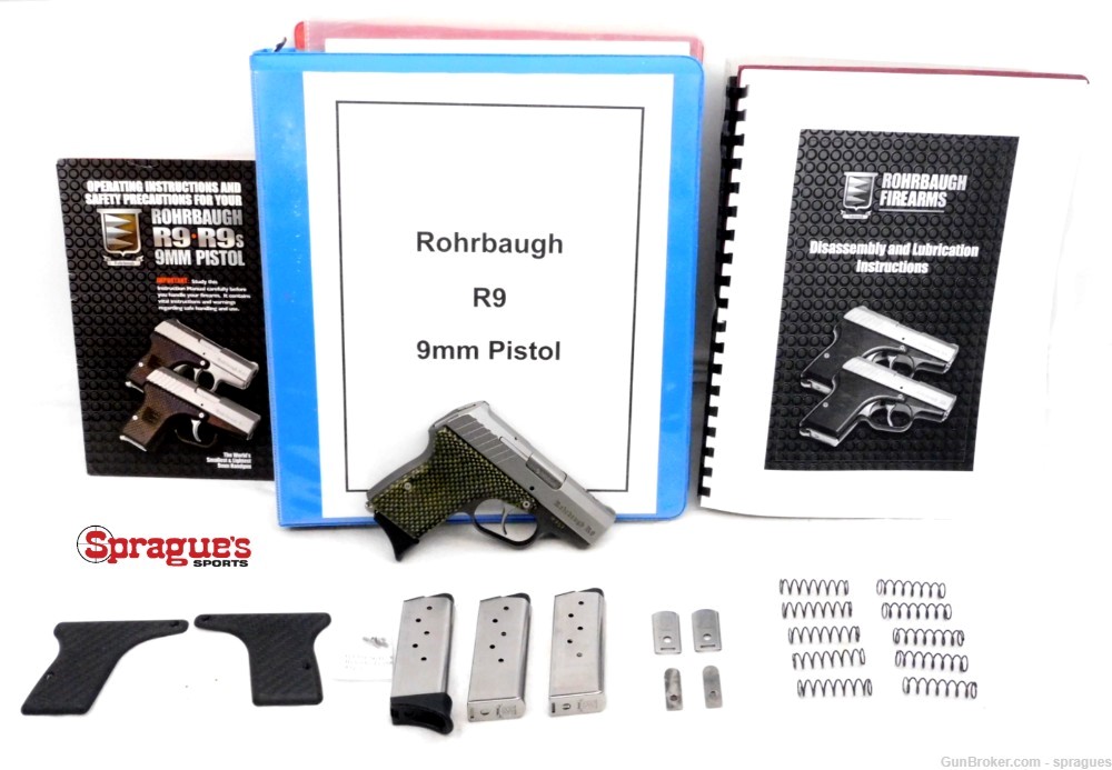 Rohrbaugh R9 Semi-Automatic Pistol 3" 9MM Manuals 4 Magazines and More-img-0
