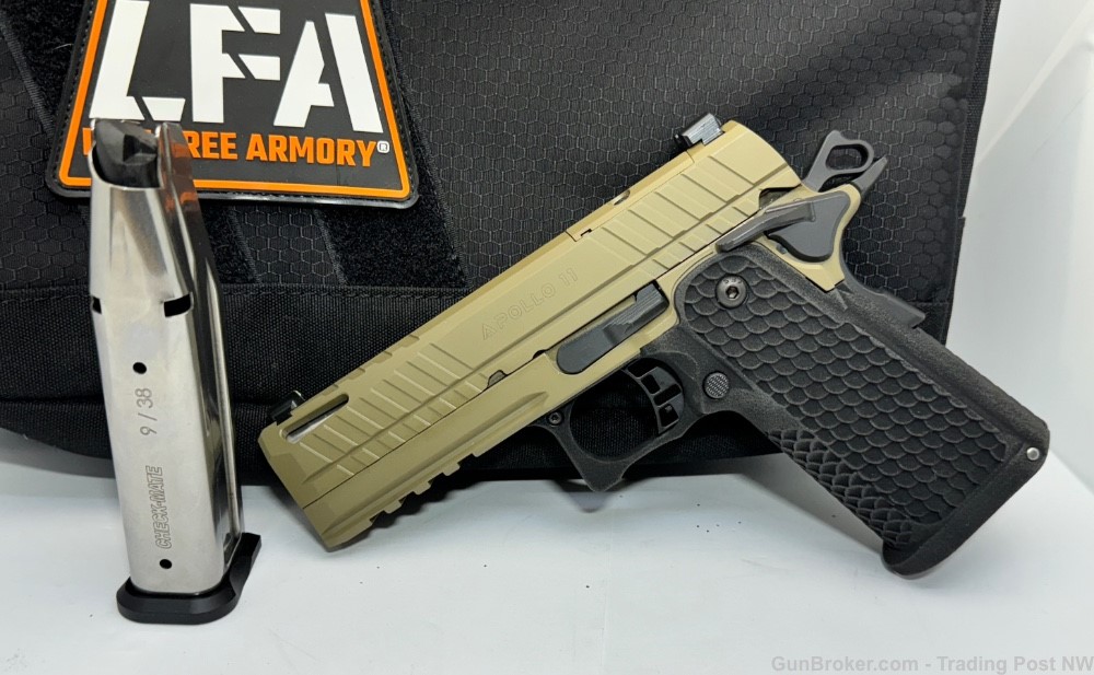 Live Free Armory Apollo 11 Compact 9mm  2011 FDE 4" Bbl RMSC Cut -img-7