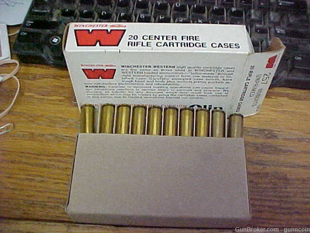 Reloading New Old Stock Brass W-W Super 257 Roberts 2 Boxes, 40 Rounds-img-0