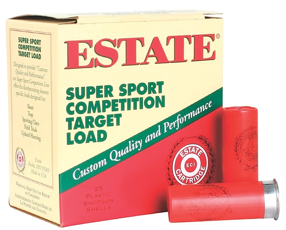 Estate Super Sport Competition Target Load 12ga 2-3-4 #8 Shot 1235FPS 25 Sh-img-1