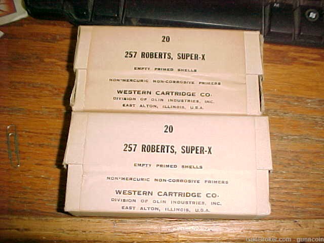 Reloading New Old Stock Brass Western Cartridge Co. 257 Roberts 40 Rounds-img-0