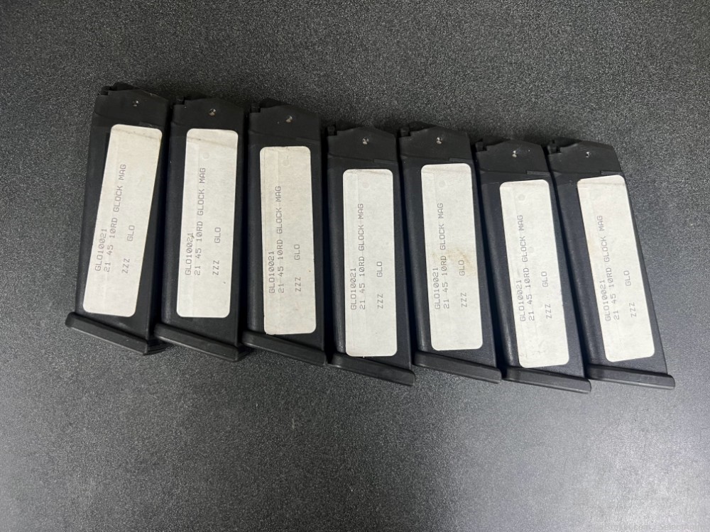 Glock 21 Factory Magazines .45 Caliber Polymer 10rnd  - x7 Mags NOS-img-0