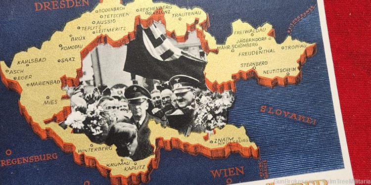 WWII WW2 German NSDAP Third Reich Czech AH Adolf Propaganda postcard-img-1
