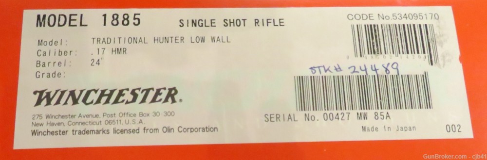 WINCHESTER 1885 .17 HMR LOW WALL with a LEUPOLD 4.5-14X40 WITH A.O.-img-11