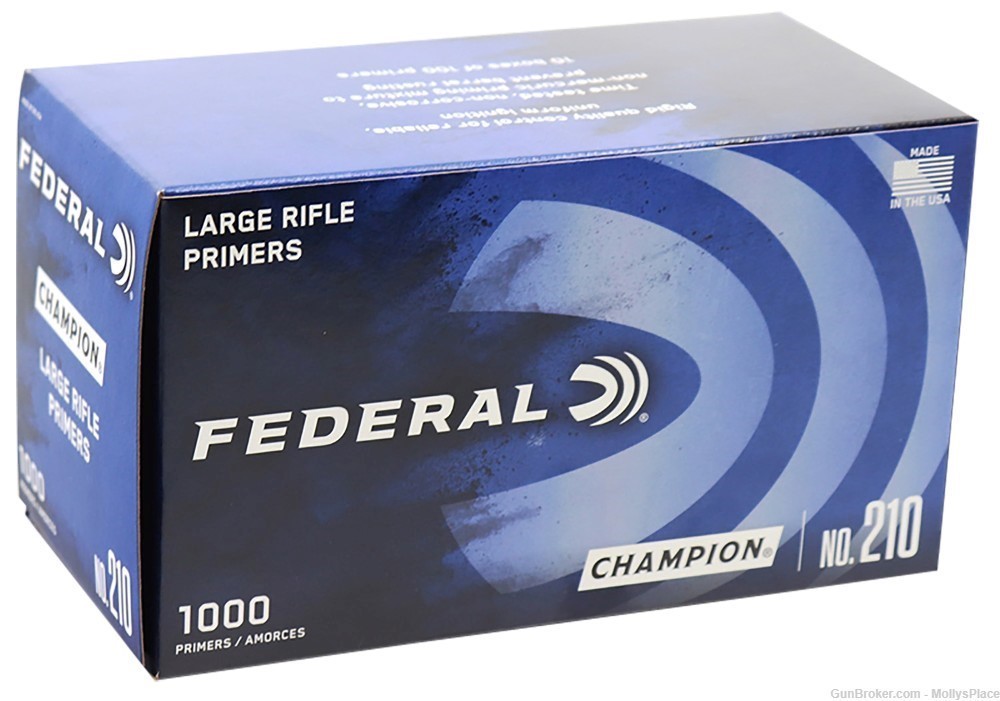 Federal No. 210 Champion Large Rifle Primers 210 Full Case - 5000 Count-img-0