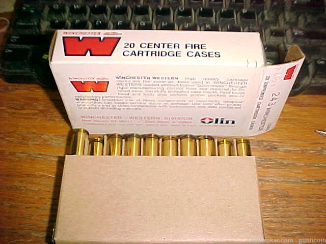 New Old Stock Brass W-W Super. 243 Win Five Boxes of 20 Rounds Total 100-img-0