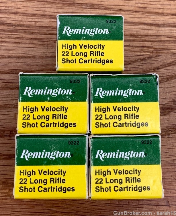 5 REMINGTON HIGH VELOCITY 22 LONG RIFLE SHOT CARTRIDGES 250 SHOT TOTAL-img-0