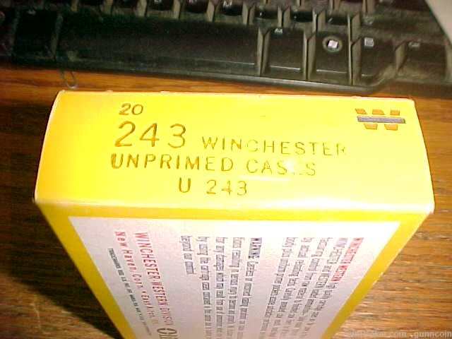 New Old Stock Brass 243 Win Cal. 3 Boxes 60 Rounds Winchester Headstamp-img-2