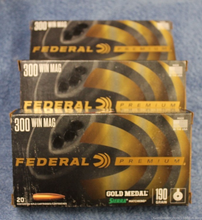 60 Rounds Federal 300 Win Mag 190gr Sierra Matchking Gold Medal GM300WM-img-0