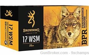 17 wsm Winchester Super Mag ammo BROWNING 25 Grain  -img-0