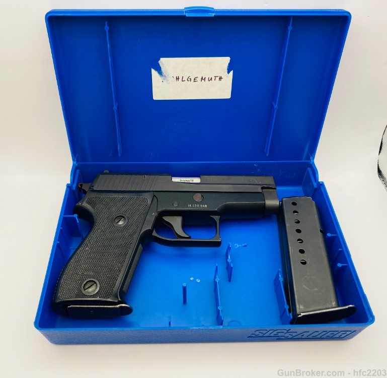 Sig Sauer P6 West German Police P225 9mm w/ Case, Manual & Test Target -img-1