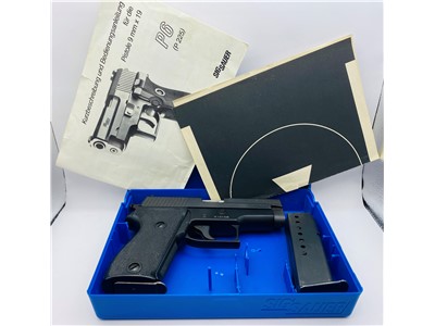 Sig Sauer P6 West German Police P225 9mm w/ Case, Manual & Test Target 
