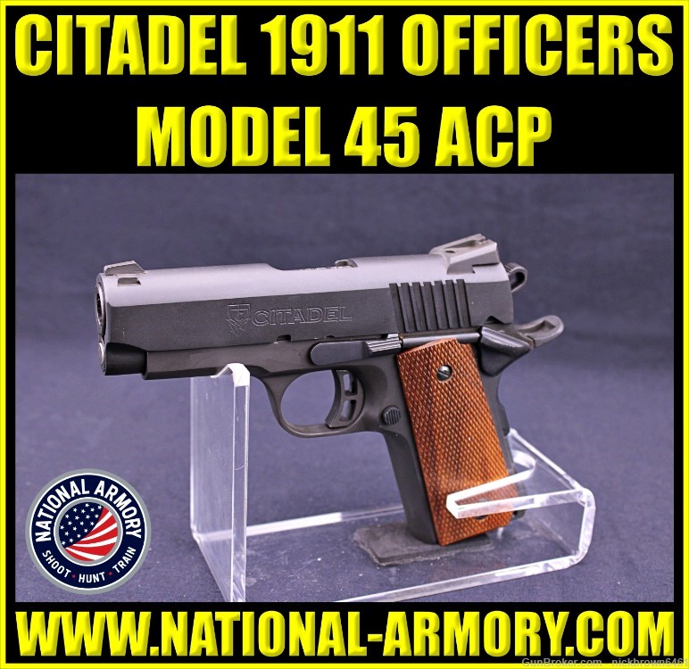 CITADEL 1911 OFFICERS MODEL 45 ACP 3.5" 1911 M1911 NOVAK STYLE SIGHTS-img-0