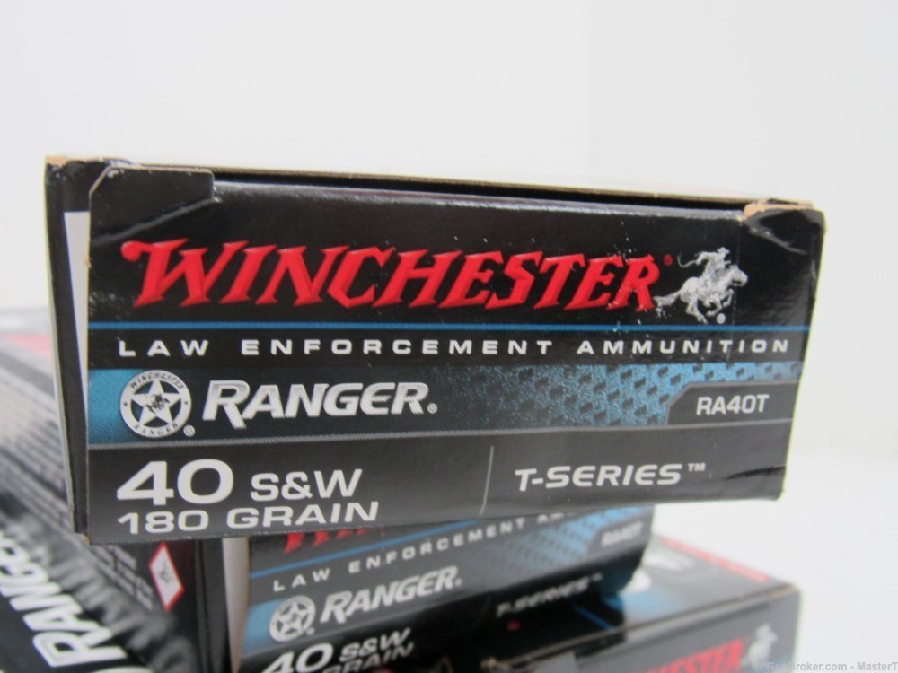 250rds 5 bxs Winchester Ranger™ LE RA40T 40 S&W 180 GR JHP T-Series-img-3