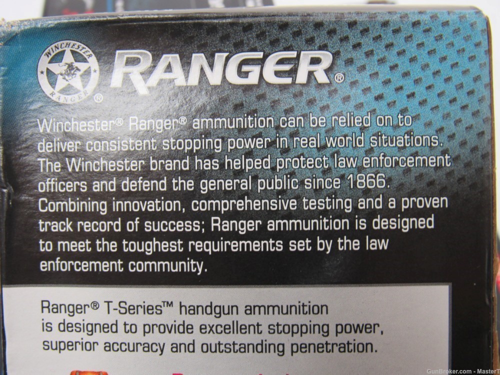250rds 5 bxs Winchester Ranger™ LE RA40T 40 S&W 180 GR JHP T-Series-img-4