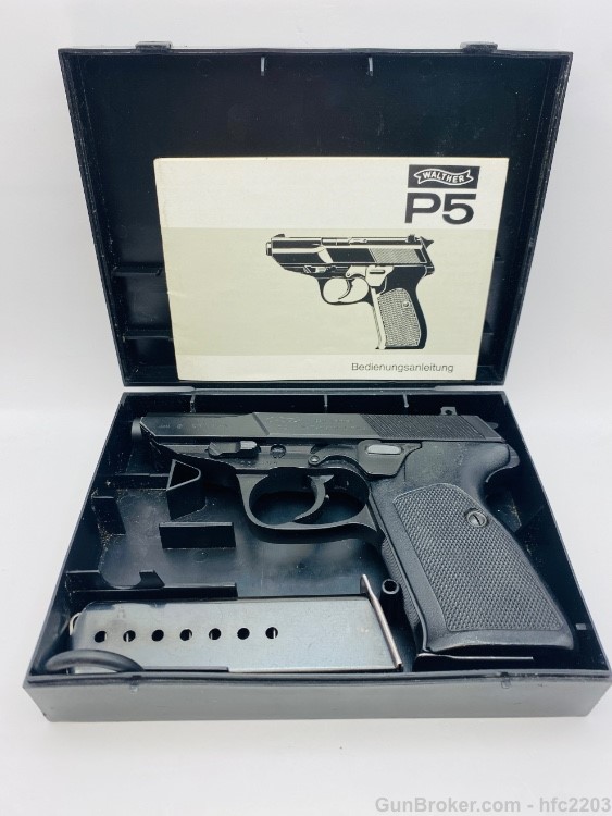 WALTHER P5 9MM MADE IN GERMANY MFG 2/1984 Box, Manual, 2 Factory Mags-img-0