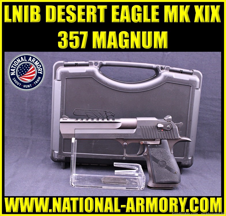 LIKE NEW NEVER FIRED DESERT EAGLE MK XIX 357 MAG 6" BBL DEAGLE BLACK OXIDE-img-0