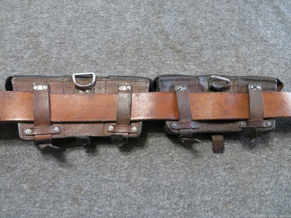 WWII GERMAN ARMY 98K MAUSER RIFLE BAYONET-FROG-BELT-BUCKLE-AMMO POUCHES SET-img-17