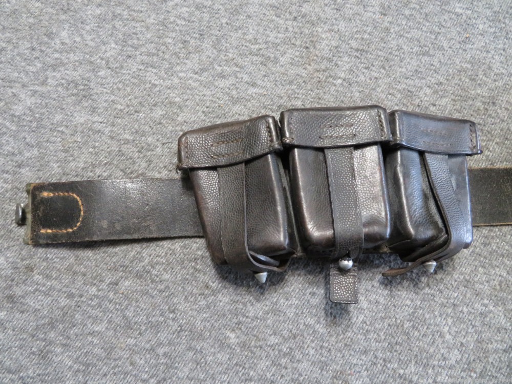 WWII GERMAN ARMY 98K MAUSER RIFLE BAYONET-FROG-BELT-BUCKLE-AMMO POUCHES SET-img-13