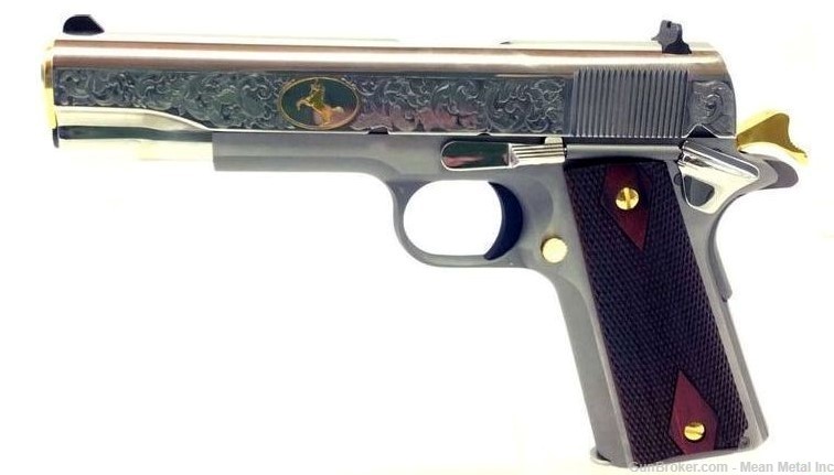 NIB Colt 1911 38 Super Stainless Engraved PENNY START no reserve-img-2