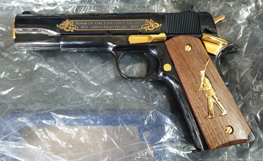  Colt TALO Tomb of the Unknown Soldier 24K Gold Blued 1911 45ACP Layaway-img-6
