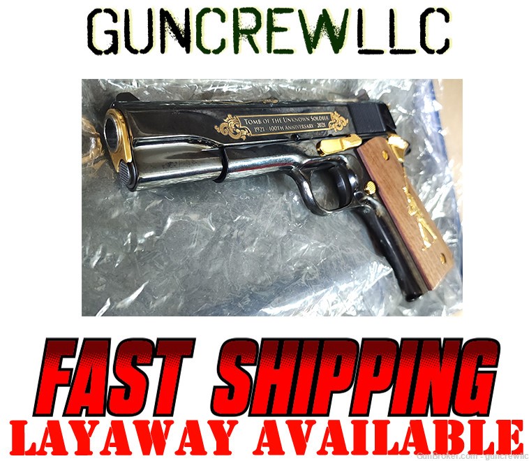  Colt TALO Tomb of the Unknown Soldier 24K Gold Blued 1911 45ACP Layaway-img-0