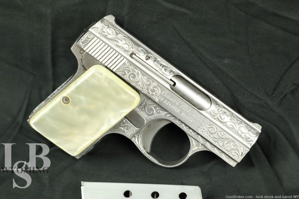 Highly Engraved Bauer Firearms Automatic .25 Auto 2.1” Semi-Auto Pocket -img-0
