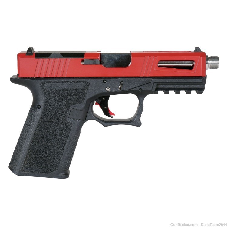 Complete Slide for Glock 19 - Red Crimson Slide - Threaded Polished Barrel-img-5