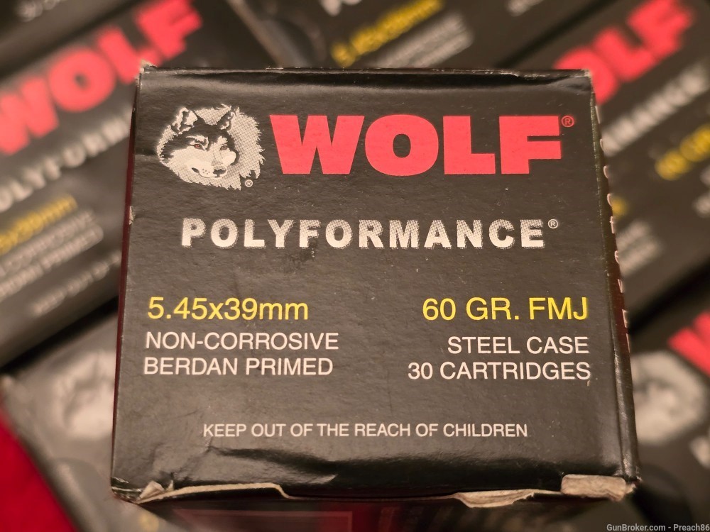 5.45x39 Ammo 540 Rounds of Wolf FMJ with Ammo Can. Made In Russia-img-1