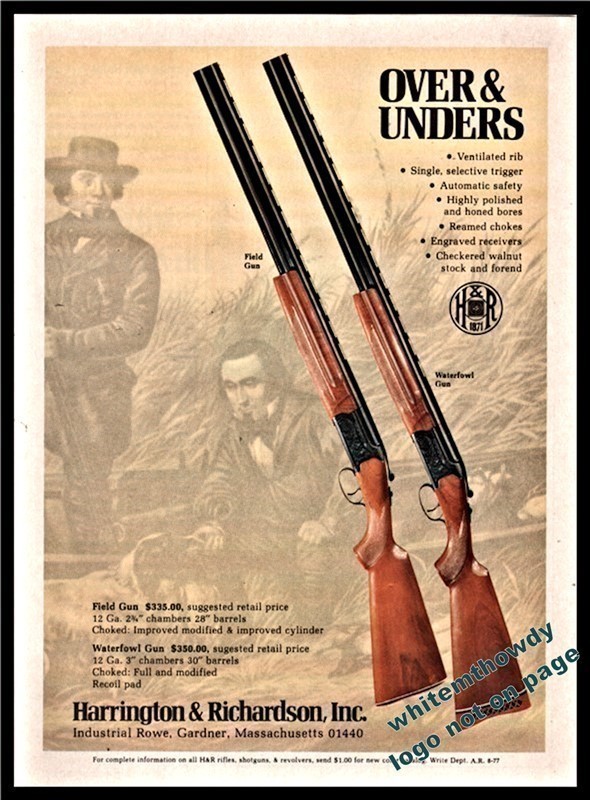 1977 HARRINGTON & RICHARDSON Field & Waterfowl Gun O/U Shotgun AD-img-0